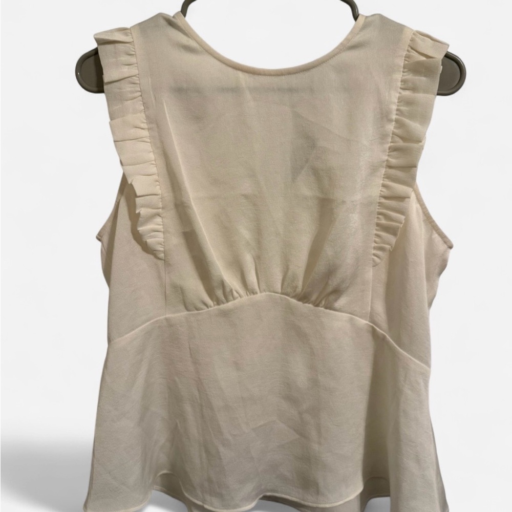 Express Ivory Ruffle Blouse